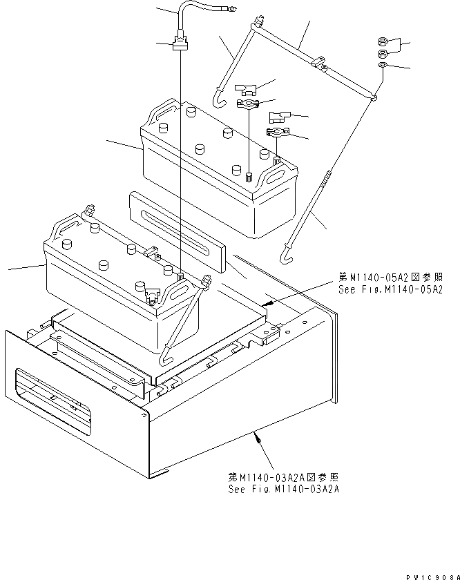 Схема запчастей Komatsu PC1800-6 - АККУМУЛЯТОР (C) (+ЯC СПЕЦ-Я.)(№-) ЭЛЕКТРИКА