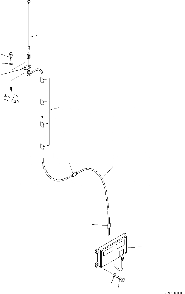 Схема запчастей Komatsu PC1800-6 - ЭЛЕКТРИКА (АНТЕННА)(№-) ЭЛЕКТРИКА
