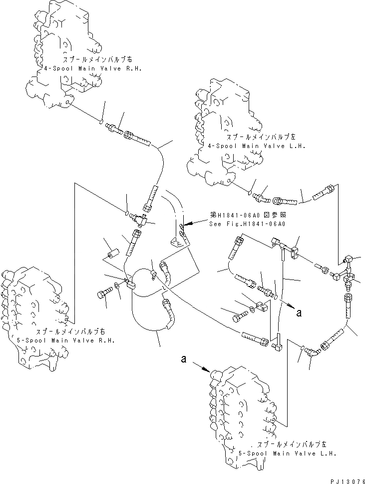 Схема запчастей Komatsu PC1800-6 - ОСНОВН. КЛАПАН ВОЗВРАТ. ТРУБЫ(№-) ГИДРАВЛИКА