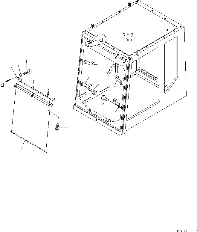 Схема запчастей Komatsu PC1800-6 - КАБИНА (CURTAIN) (ПЕРЕДН.)(№-) КАБИНА ОПЕРАТОРА И СИСТЕМА УПРАВЛЕНИЯ