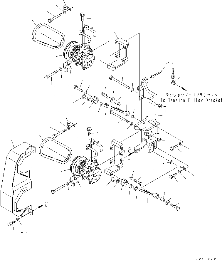 Схема запчастей Komatsu PC1800-6 - КОНДИЦ. ВОЗДУХА (КОМПРЕССОР)(№-) КАБИНА ОПЕРАТОРА И СИСТЕМА УПРАВЛЕНИЯ