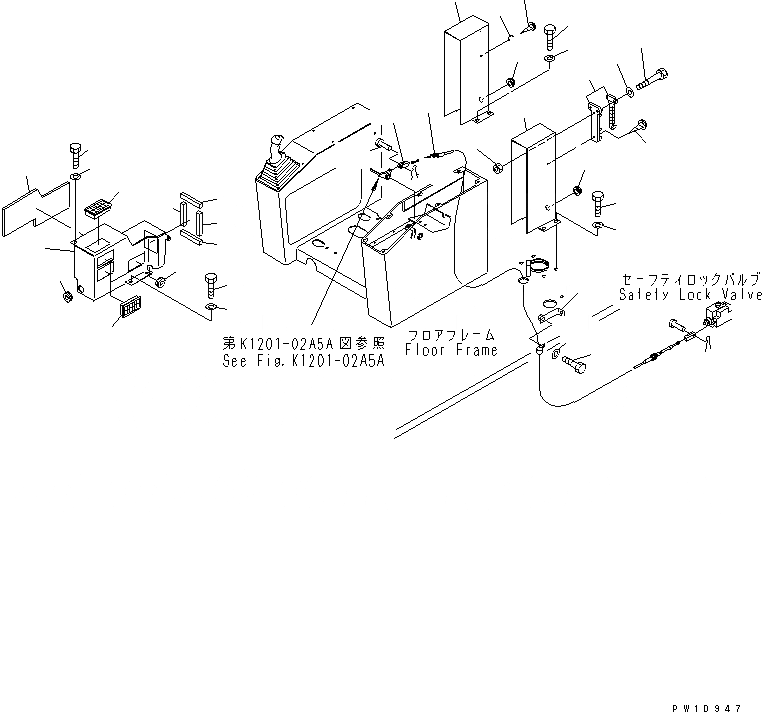 Схема запчастей Komatsu PC1800-6 - УПРАВЛ-Е СТОЙКА (КОРПУС)(№-) КАБИНА ОПЕРАТОРА И СИСТЕМА УПРАВЛЕНИЯ