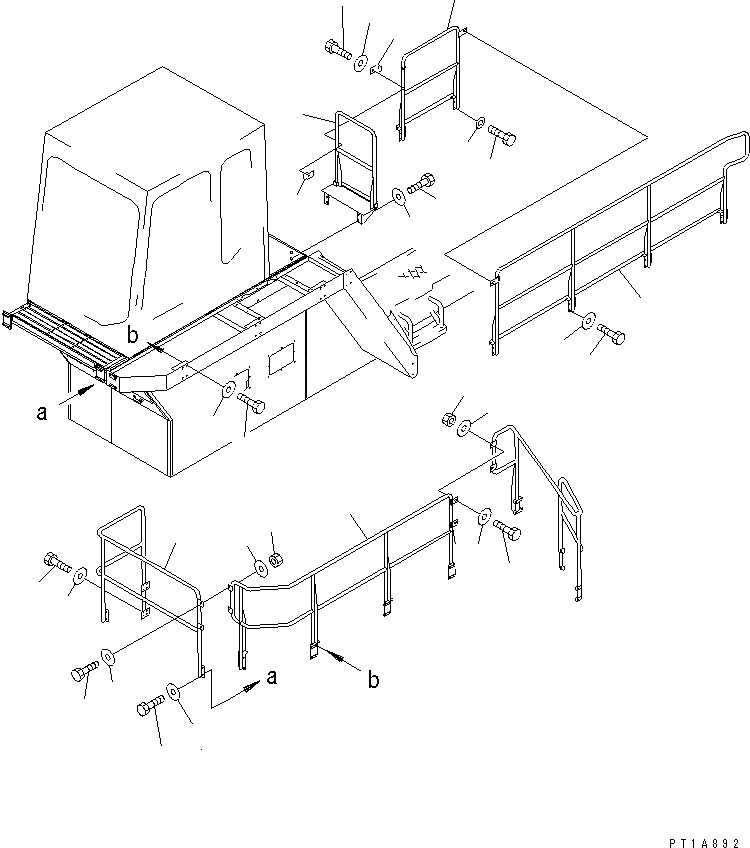 Схема запчастей Komatsu PC1800-6 - КАБИНА КРЕПЛЕНИЕ (HANDRAIL) (LINCOLN)(№-) КАБИНА ОПЕРАТОРА И СИСТЕМА УПРАВЛЕНИЯ