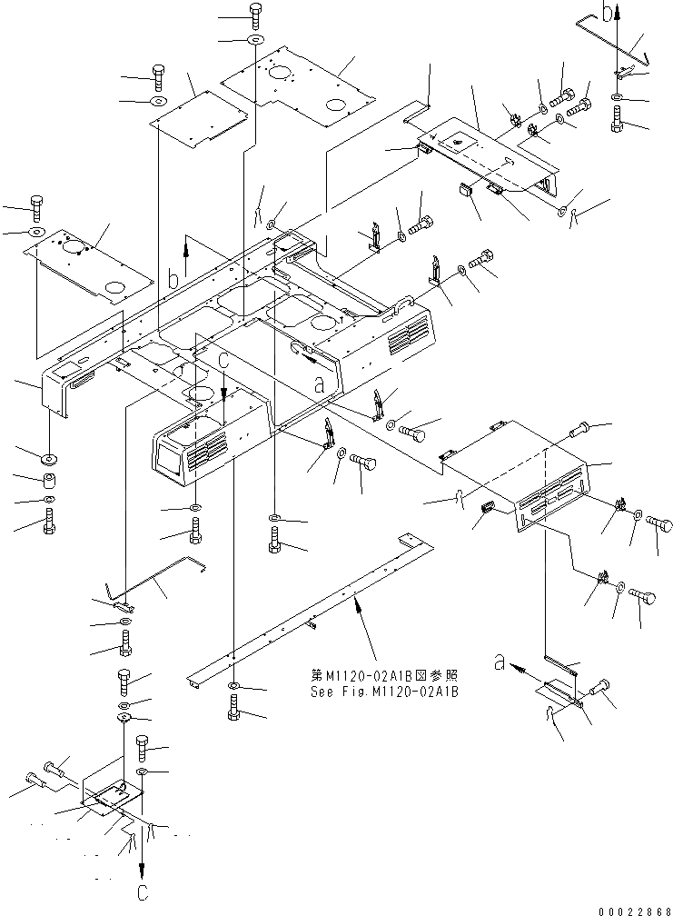 Схема запчастей Komatsu PC1800-6 - КАПОТ (КАПОТ В СБОРЕ)(№-) ЧАСТИ КОРПУСА