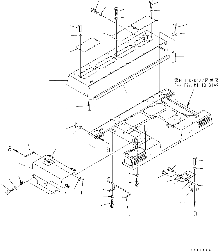 Схема запчастей Komatsu PC1800-6 - КАПОТ (COVER)(№-) ЧАСТИ КОРПУСА