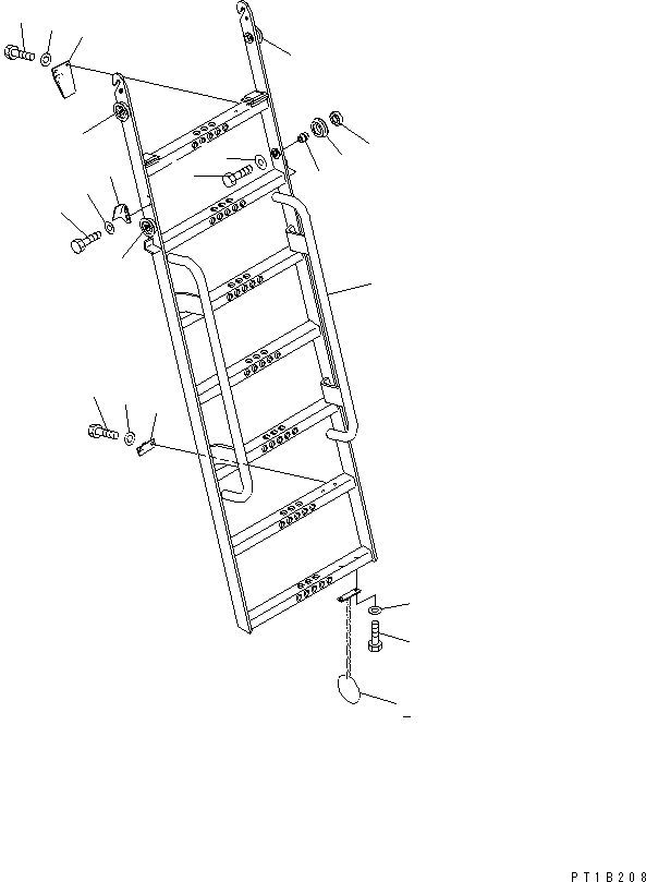 Схема запчастей Komatsu PC1800-6 - ЛЕВ. КРЫШКА(ЛЕСТНИЦА) (SLIDE)(№-) ЧАСТИ КОРПУСА