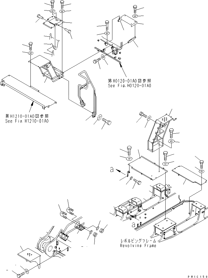 Схема запчастей Komatsu PC1800-6 - КРЫШКА(КАБИНА) (ЗАДН.)(№-) ЧАСТИ КОРПУСА