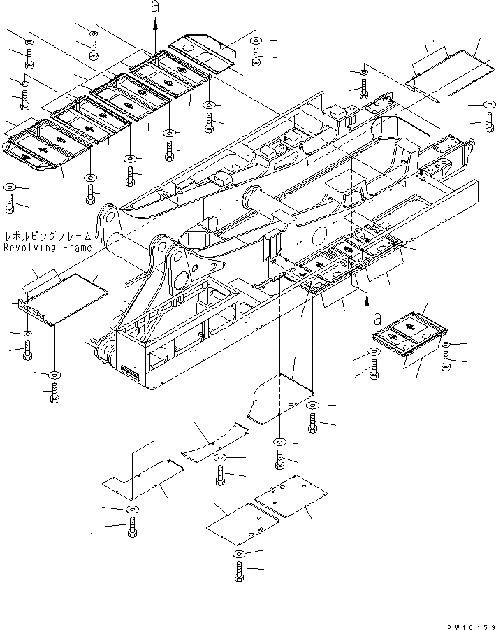 Схема запчастей Komatsu PC1800-6 - НИЖН. КРЫШКА(№-) ЧАСТИ КОРПУСА