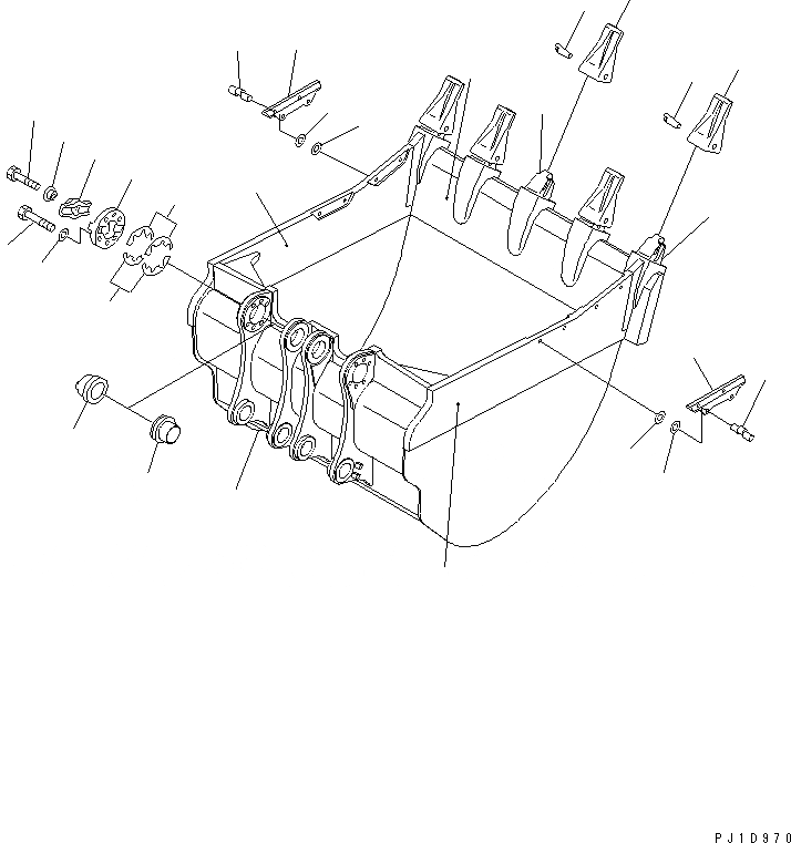 Схема запчастей Komatsu PC1800-6 - КОВШ (.M) (ГОРИЗОНТАЛЬН. ПАЛЕЦ) (ТИП H)(№8-) РАБОЧЕЕ ОБОРУДОВАНИЕ