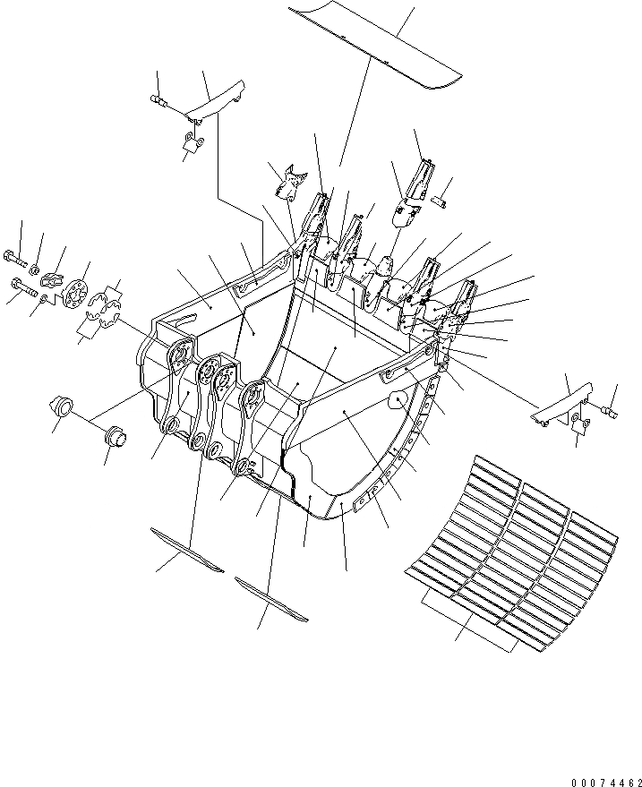 Схема запчастей Komatsu PC1800-6 - КОВШ (.M) (ГОРИЗОНТАЛЬН. ПАЛЕЦ) (HENSLEY) РАБОЧЕЕ ОБОРУДОВАНИЕ