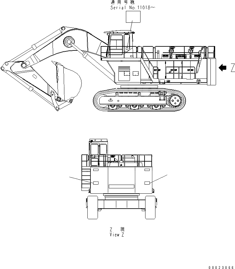 Схема запчастей Komatsu PC1800-6 - ПЛАСТИНА (ДЛЯ СТРАН ЕС)(№-) МАРКИРОВКА