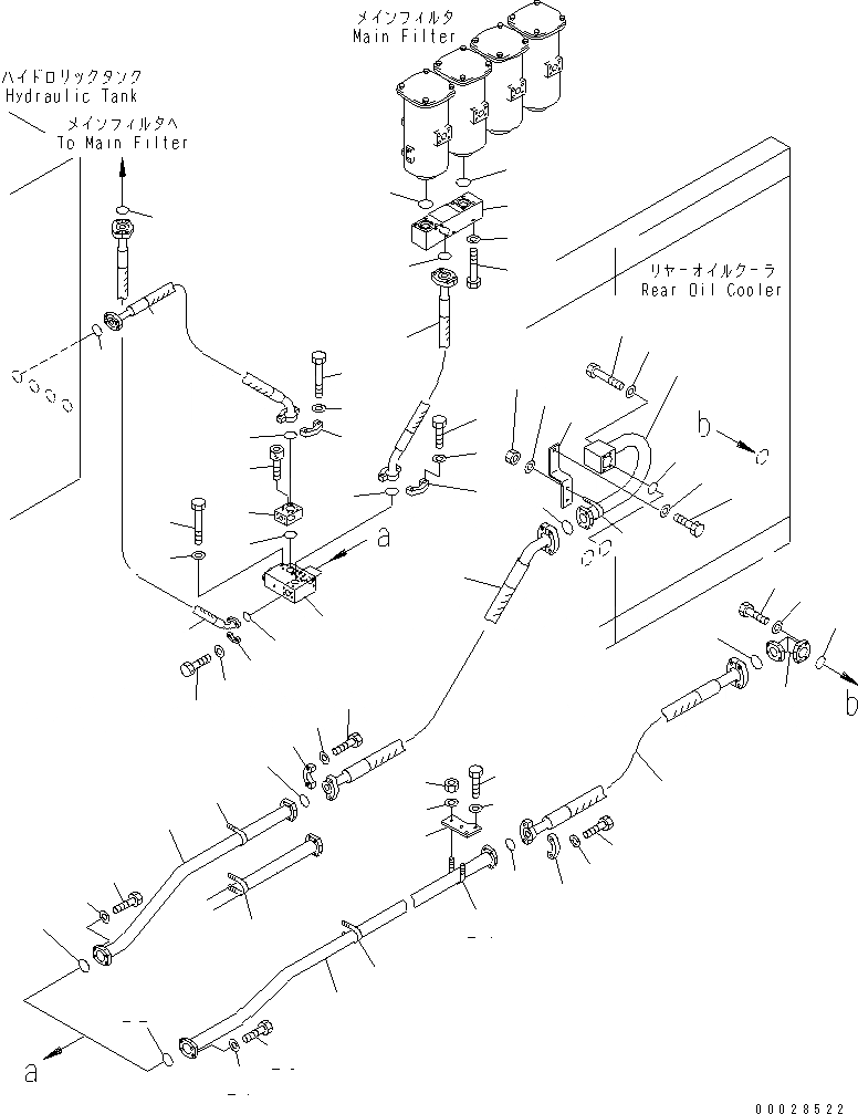 Схема запчастей Komatsu PC1800-6 - ЛИНИИ МАСЛООХЛАДИТЕЛЯ (ЗАДН.)(№-) ГИДРАВЛИКА