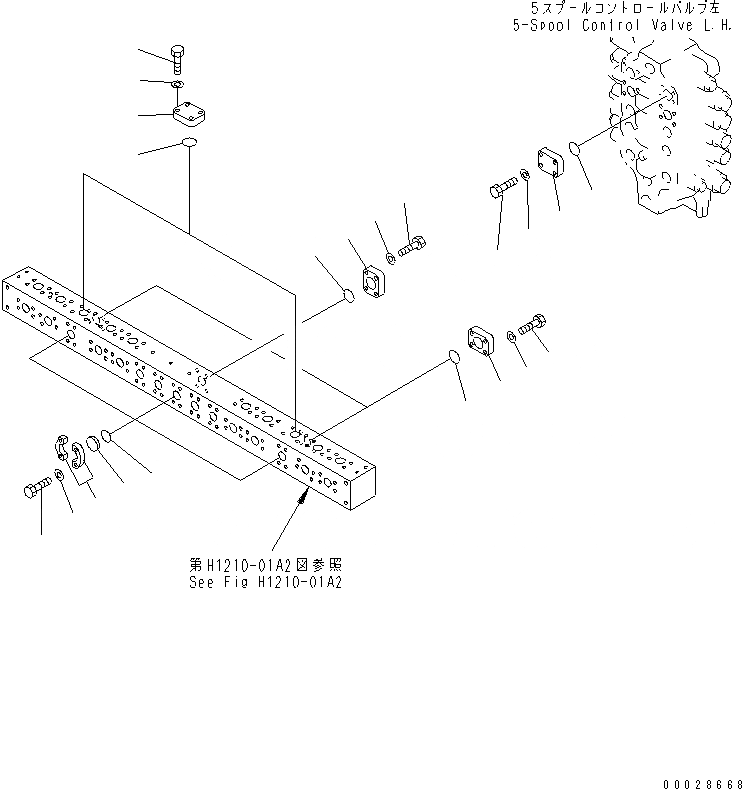 Схема запчастей Komatsu PC1800-6 - КЛАПАН SERVICE PORT(№-) ГИДРАВЛИКА