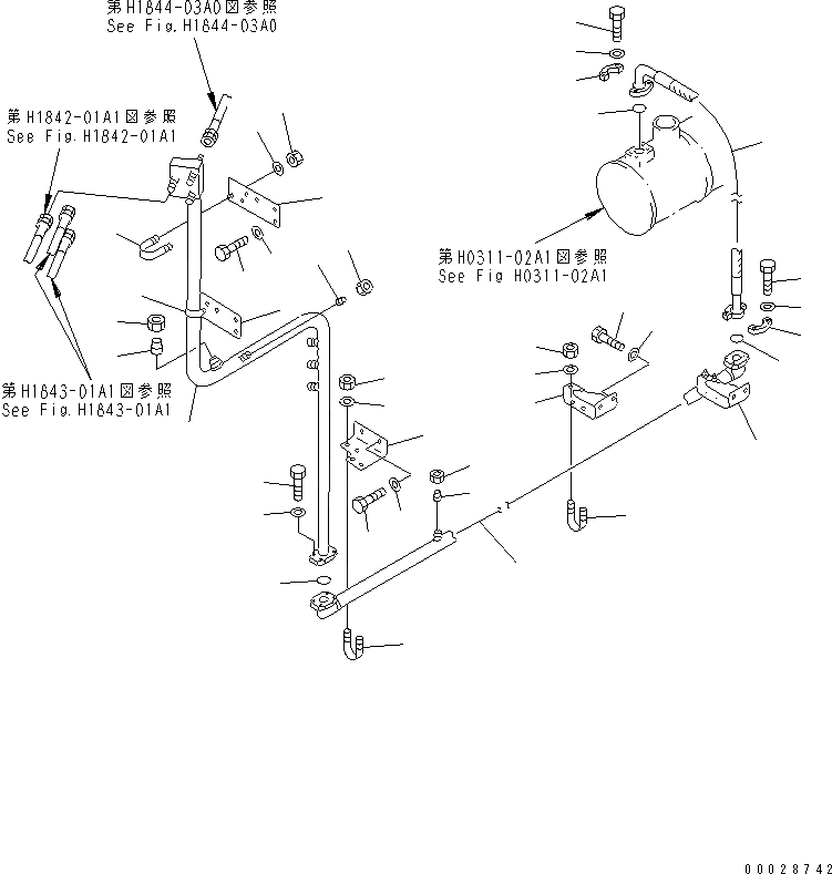 Схема запчастей Komatsu PC1800-6 - КЛАПАН PPCВОЗВРАТ. ТРУБЫ(№-) ГИДРАВЛИКА