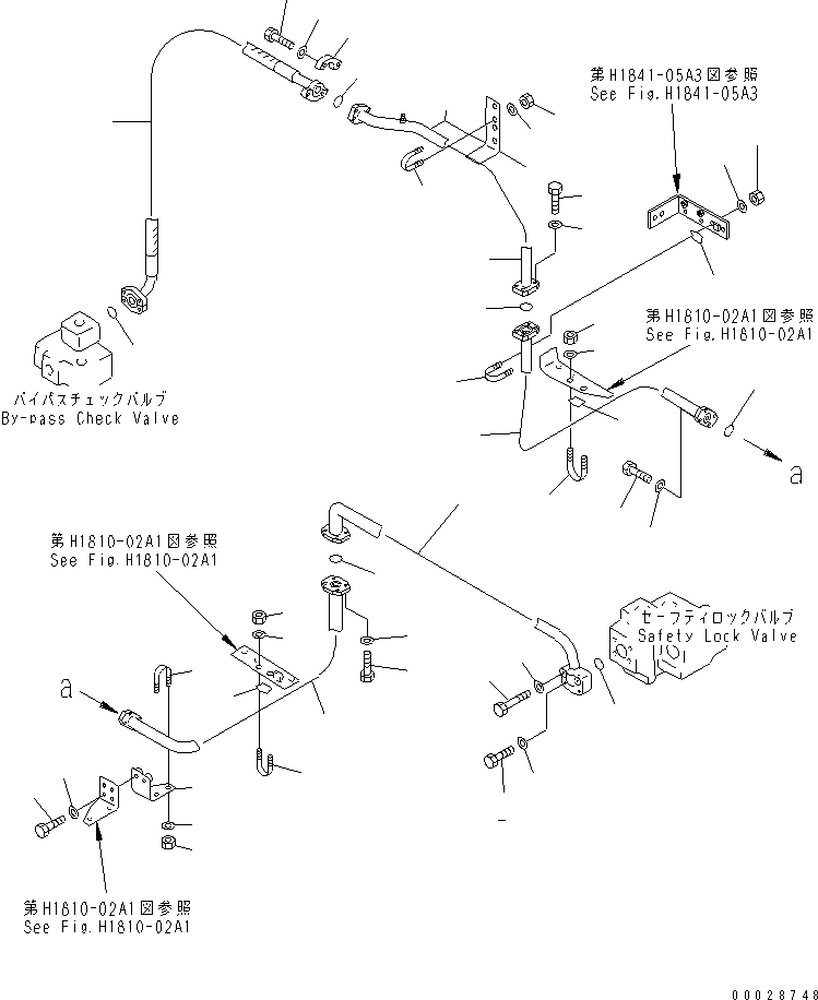 Схема запчастей Komatsu PC1800-6 - RELIEF ДРЕНАЖН. ТРУБЫ(№-) ГИДРАВЛИКА