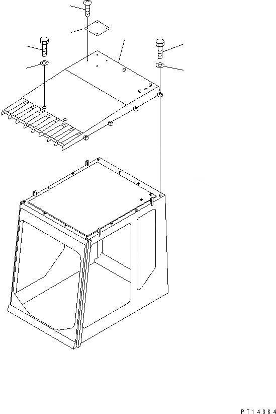 Схема запчастей Komatsu PC1800-6 - ВЕРХН. ЗАЩИТА КАБИНА ОПЕРАТОРА И СИСТЕМА УПРАВЛЕНИЯ