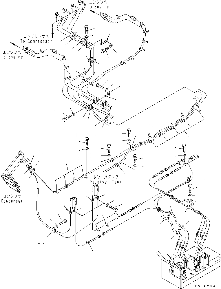 Схема запчастей Komatsu PC1800-6 - КОНДИЦ. ВОЗДУХА (КРЕПЛЕНИЕ) (/)(№-) КАБИНА ОПЕРАТОРА И СИСТЕМА УПРАВЛЕНИЯ