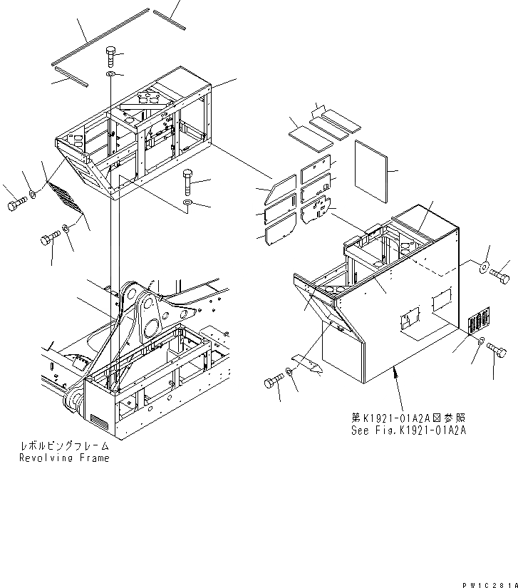 Схема запчастей Komatsu PC1800-6 - КАБИНА КРЕПЛЕНИЕ (РАМА ПРАВ.)(№-) КАБИНА ОПЕРАТОРА И СИСТЕМА УПРАВЛЕНИЯ