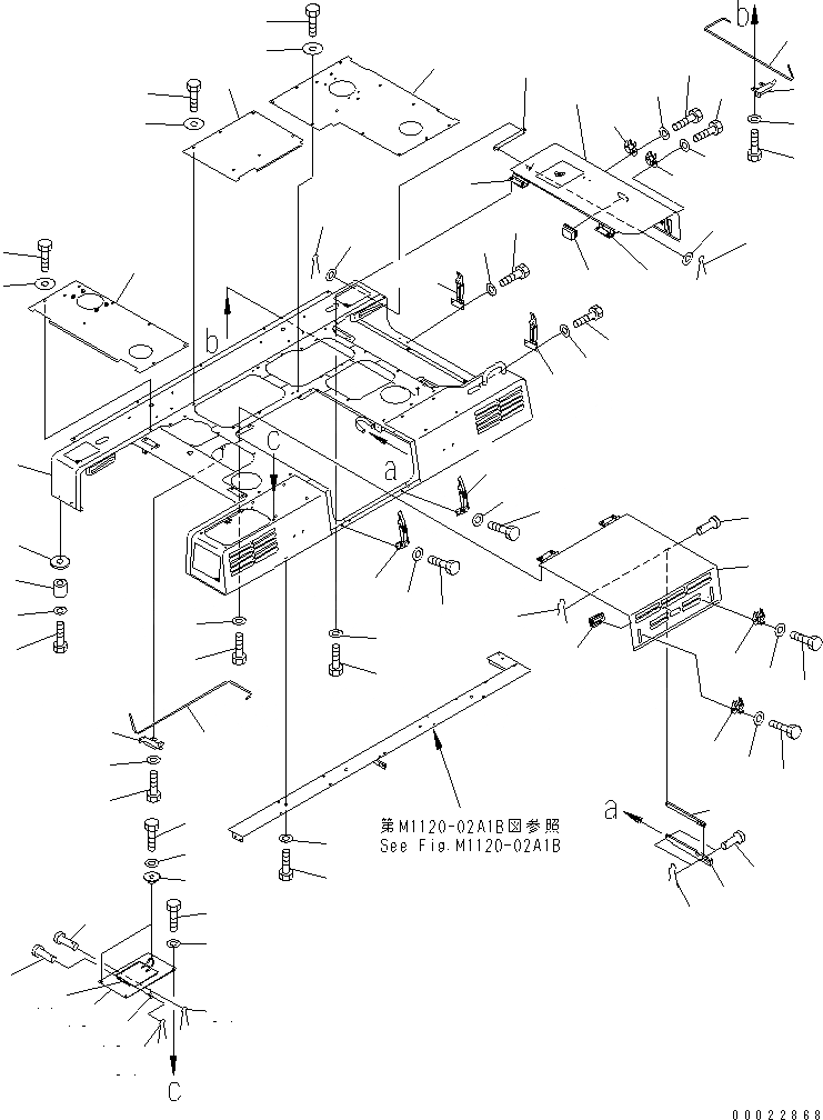 Схема запчастей Komatsu PC1800-6 - КАПОТ (КАПОТ В СБОРЕ)(№-) ЧАСТИ КОРПУСА