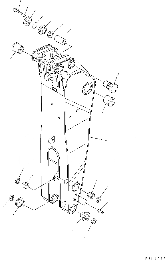 Схема запчастей Komatsu PC1800-6 - РУКОЯТЬ (.9M) (РУКОЯТЬ) (ЭКСКАВАТ.) (С АВТОМАТИЧ. СМАЗКОЙ) (ДЛЯ LINCOLN)(№-) РАБОЧЕЕ ОБОРУДОВАНИЕ