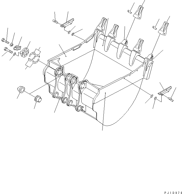 Схема запчастей Komatsu PC1800-6 - КОВШ (.M) (ГОРИЗОНТАЛЬН. ПАЛЕЦ) (ТИП H)(№8-) РАБОЧЕЕ ОБОРУДОВАНИЕ