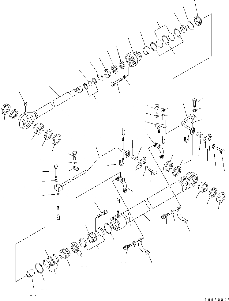 Схема запчастей Komatsu PC1800-6 - ЦИЛИНДР КОВША (ВНУТР. ЧАСТИ) (-ЯC СПЕЦ-Я.)(№-) ОСНОВН. КОМПОНЕНТЫ И РЕМКОМПЛЕКТЫ