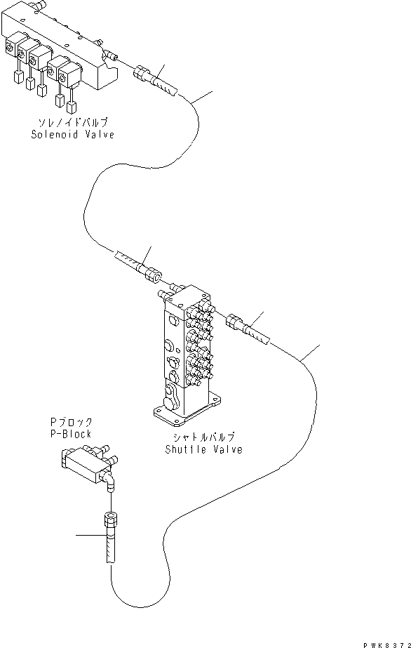 Схема запчастей Komatsu PC180LC-6K - РАСПРЕДЕЛИТ. КЛАПАН ЛИНИЯ (P-PORT ТРУБЫ)(№K-) ГИДРАВЛИКА
