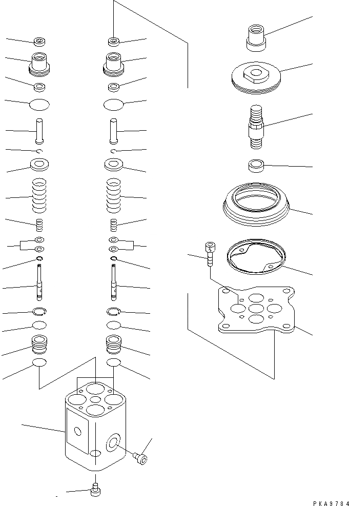Схема запчастей Komatsu PC180LC-6K - КЛАПАН PPC(РАБОЧ.) ОСНОВН. КОМПОНЕНТЫ И РЕМКОМПЛЕКТЫ