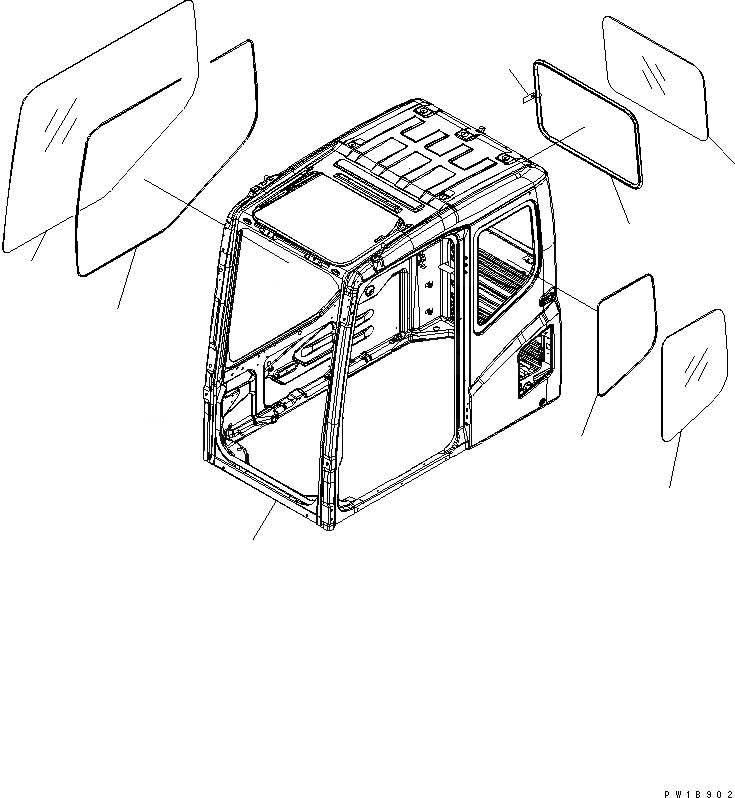 Схема запчастей Komatsu PC180LC-7K - КАБИНА КАБИНА ОПЕРАТОРА И СИСТЕМА УПРАВЛЕНИЯ