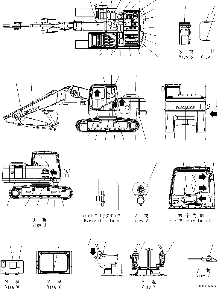 Схема запчастей Komatsu PC180LC-7K - ТАБЛИЧКИ (АНГЛ.) (ДЛЯ 2-СЕКЦИОНН. СТРЕЛЫ) (LC) МАРКИРОВКА