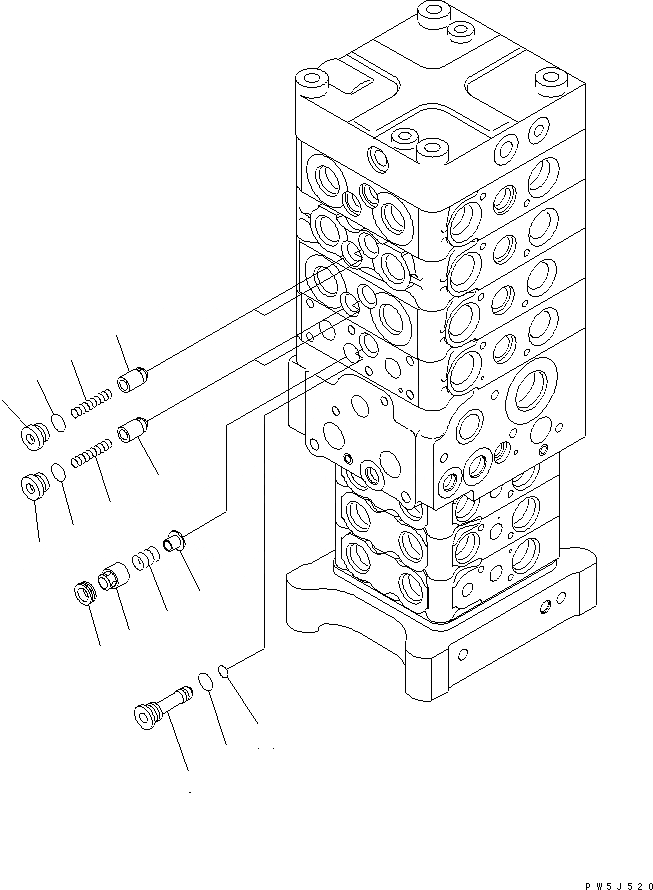 Схема запчастей Komatsu PC180LC-7K - ОСНОВН. КЛАПАН (7-КЛАПАН) (/9) ОСНОВН. КОМПОНЕНТЫ И РЕМКОМПЛЕКТЫ