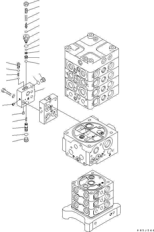 Схема запчастей Komatsu PC180LC-7K - ОСНОВН. КЛАПАН (7-КЛАПАН) (/9) ОСНОВН. КОМПОНЕНТЫ И РЕМКОМПЛЕКТЫ