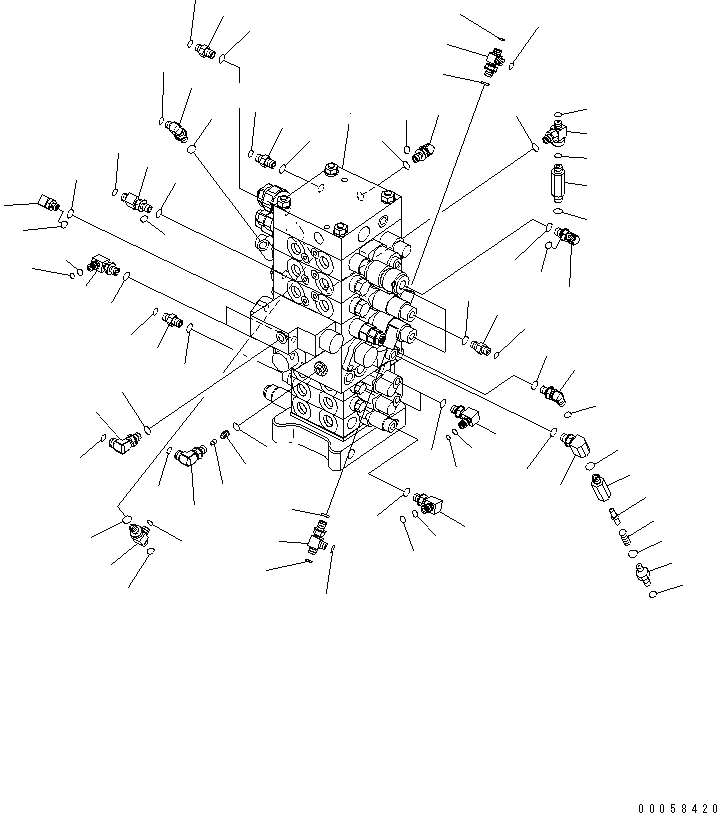 Схема запчастей Komatsu PC180LC-7-E0 - ОСНОВН. КЛАПАН (ДЛЯ 8-СЕКЦИОНН. КЛАПАН) (/) ( АКТУАТОР) (БЫСТРОСЪЕМН. МЕХ-М) ГИДРАВЛИКА