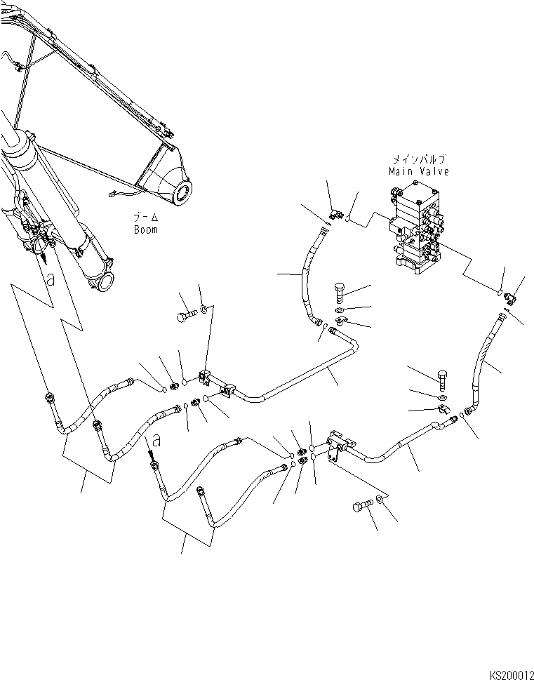Схема запчастей Komatsu PC180LC-7-E0 - ГИДРОЛИНИЯ СТРЕЛЫ (ДЛЯ 2-СЕКЦИОНН. СТРЕЛЫ) ГИДРАВЛИКА