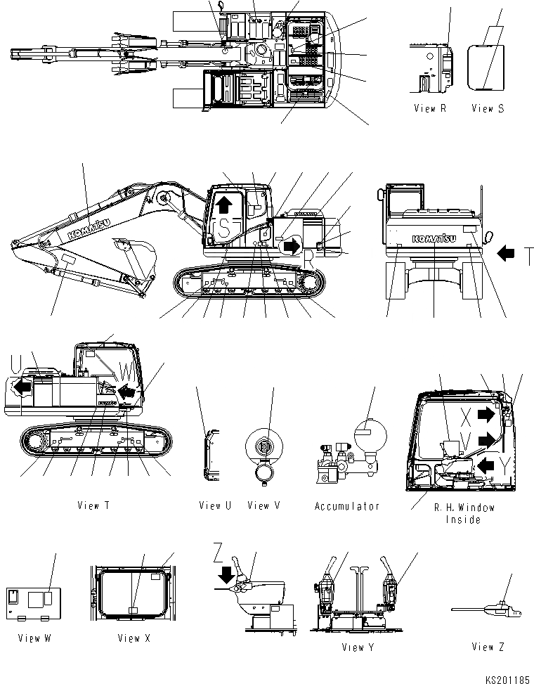 Схема запчастей Komatsu PC180LC-7-E0 - ТАБЛИЧКИ (PC8LC) МАРКИРОВКА