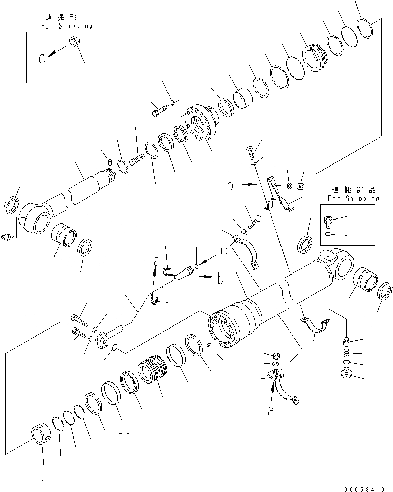 Схема запчастей Komatsu PC180LC-7-E0 - ЦИЛИНДР РУКОЯТИ ОСНОВН. КОМПОНЕНТЫ И РЕМКОМПЛЕКТЫ