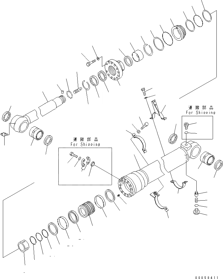 Схема запчастей Komatsu PC180LC-7-E0 - ЦИЛИНДР РУКОЯТИ(С КЛАПАН ПЕРЕГРУЗКИ) ОСНОВН. КОМПОНЕНТЫ И РЕМКОМПЛЕКТЫ