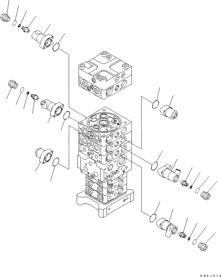 Схема запчастей Komatsu PC180LC-7-E0 - ОСНОВН. КЛАПАН (7-КЛАПАН) (/8) ОСНОВН. КОМПОНЕНТЫ И РЕМКОМПЛЕКТЫ