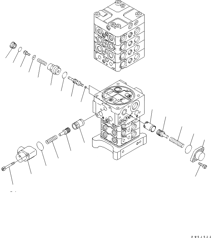 Схема запчастей Komatsu PC180NLC-7K - ОСНОВН. КЛАПАН (7-КЛАПАН) (7/9) ОСНОВН. КОМПОНЕНТЫ И РЕМКОМПЛЕКТЫ