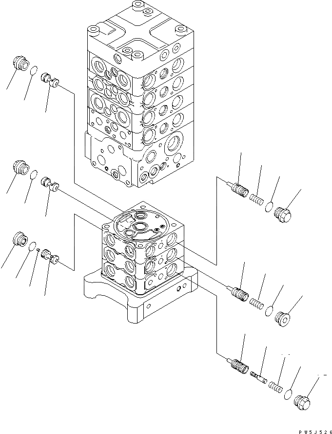 Схема запчастей Komatsu PC180NLC-7K - ОСНОВН. КЛАПАН (7-КЛАПАН) (/9) ОСНОВН. КОМПОНЕНТЫ И РЕМКОМПЛЕКТЫ