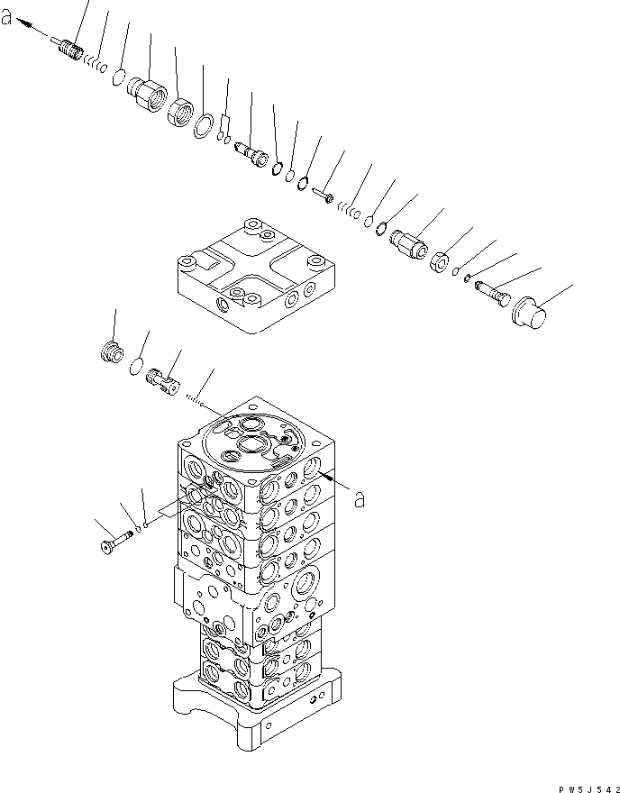 Схема запчастей Komatsu PC180NLC-7K - ОСНОВН. КЛАПАН (7-КЛАПАН) (7/9) ОСНОВН. КОМПОНЕНТЫ И РЕМКОМПЛЕКТЫ