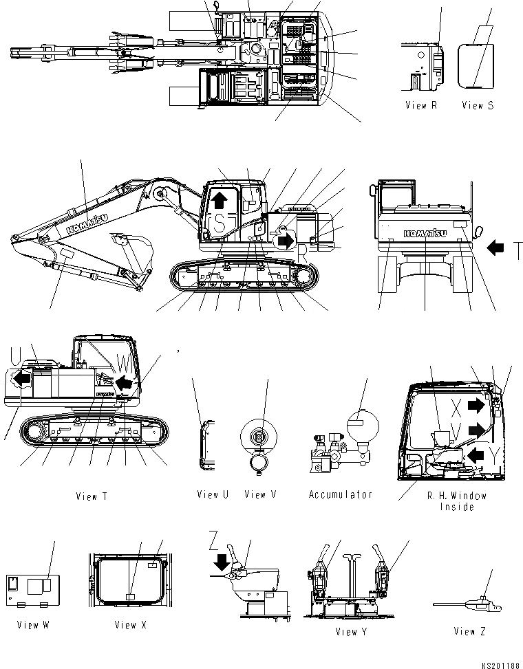 Схема запчастей Komatsu PC180NLC-7-E0 - ТАБЛИЧКИ (PC8NLC) МАРКИРОВКА