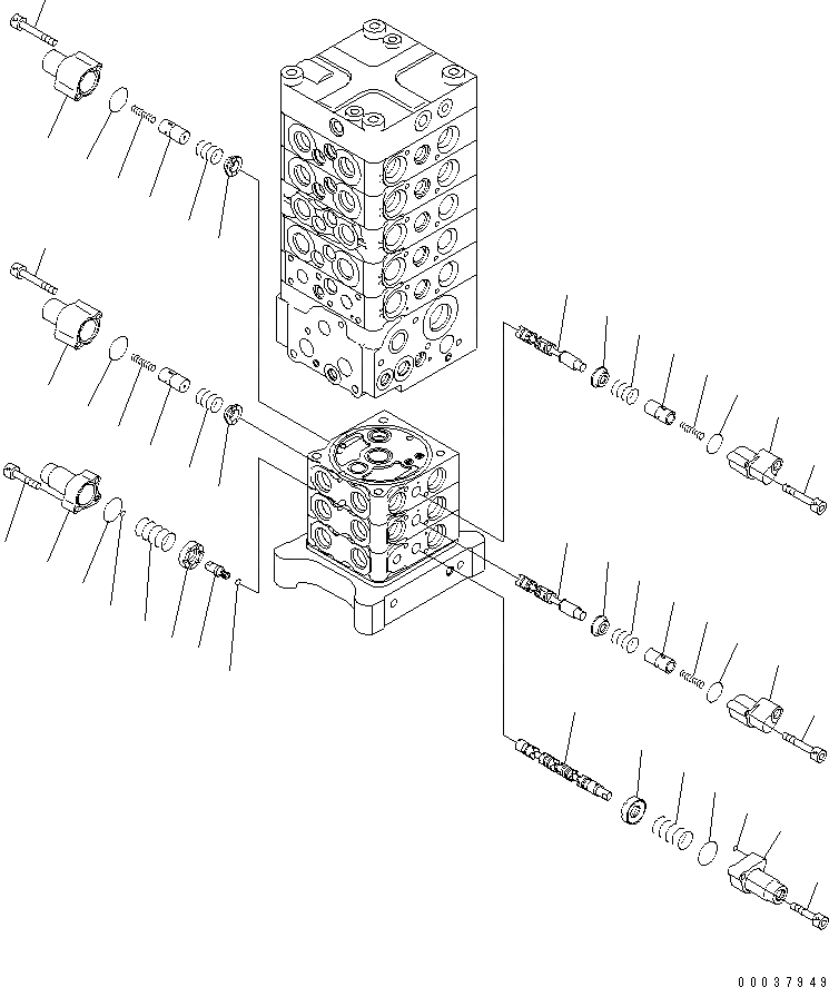Схема запчастей Komatsu PC180NLC-7-E0 - ОСНОВН. КЛАПАН (8-КЛАПАН) (/) ОСНОВН. КОМПОНЕНТЫ И РЕМКОМПЛЕКТЫ