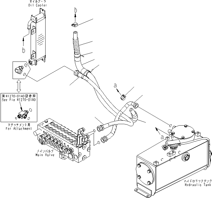 Схема запчастей Komatsu PC18MR-2 - ВОЗВРАТ. ЛИНИЯ ГИДРАВЛИКА