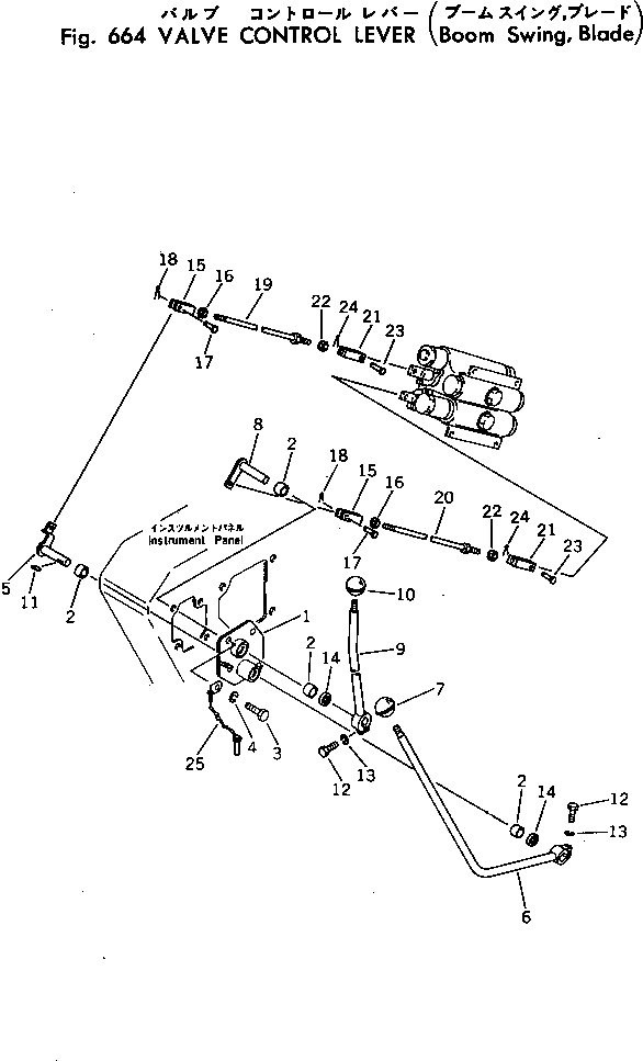 Схема запчастей Komatsu PC20-3 - КЛАПАН РЫЧАГ УПРАВЛ-Я (ПОВОРОТ СТРЕЛЫ¤ ОТВАЛ) ГИДРАВЛИКА