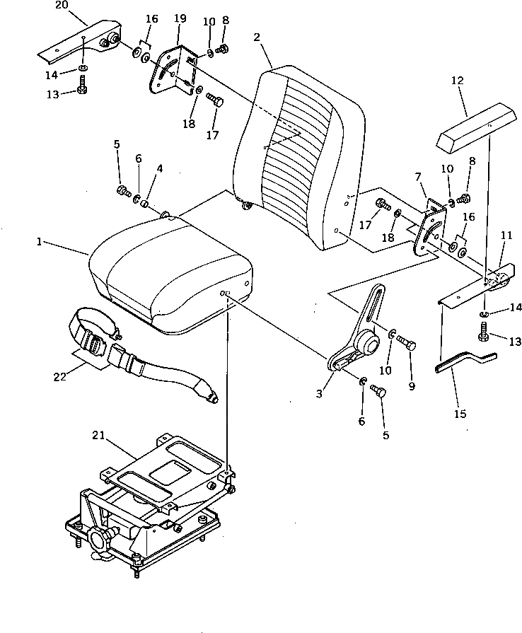 Схема запчастей Komatsu PC20-5 - СИДЕНЬЕ ОПЕРАТОРА (США СПЕЦ-Я.) МАРКИРОВКА¤ ИНСТРУМЕНТ И РЕМКОМПЛЕКТЫ
