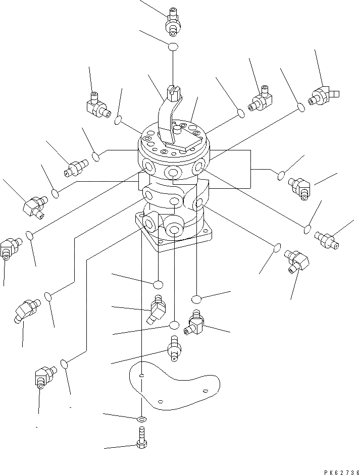 Схема запчастей Komatsu PC20-7 - P.P.C. ЛИНИЯ (ПАТРУБОК) (ДЛЯ MULTIPLE PATTERN)(№-) ГИДРАВЛИКА