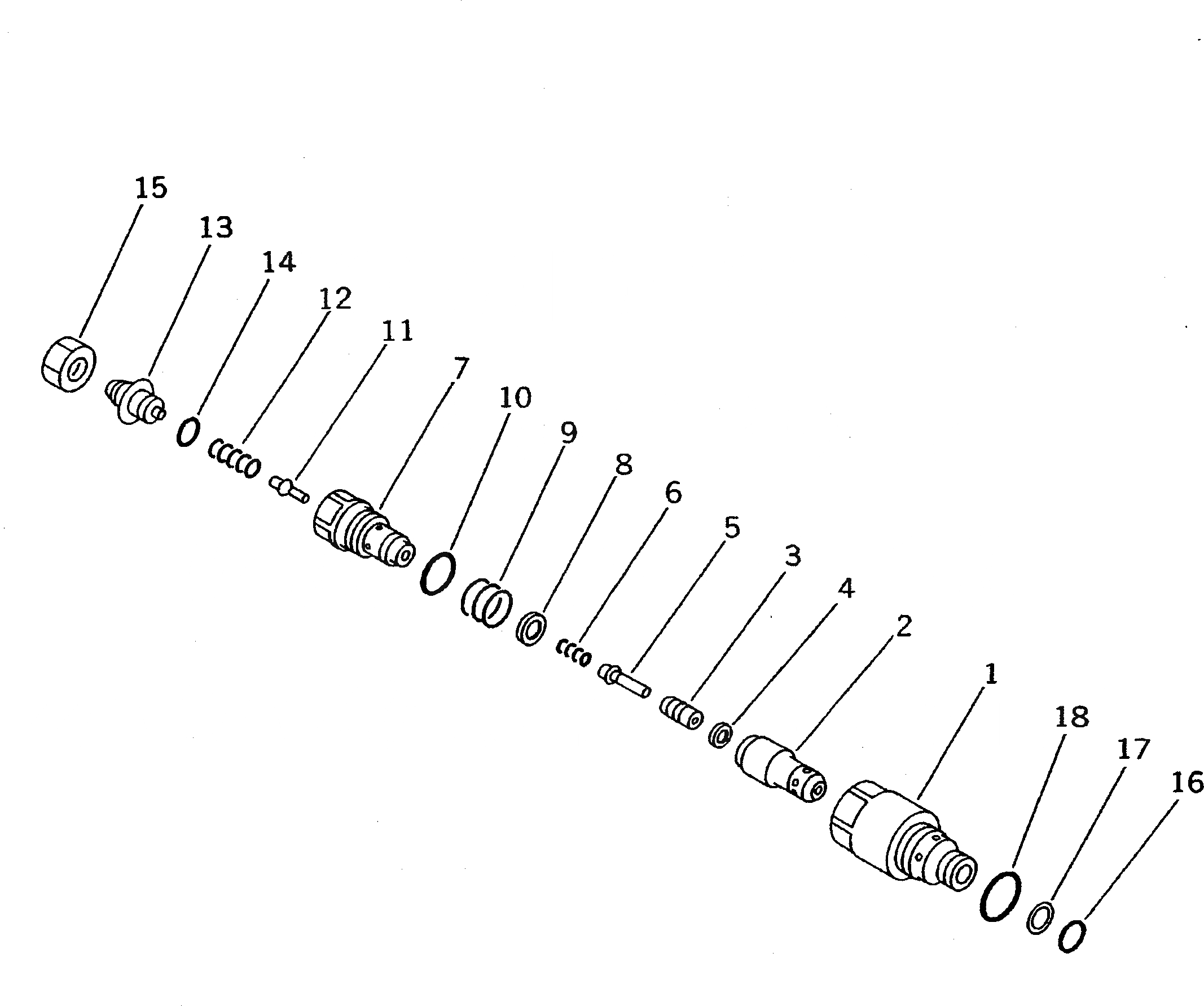 Схема запчастей Komatsu PC200-5S - ВСАСЫАЮЩИЙ КЛАПАН БЕЗОПАСНОСТИ (С ДОПОЛН. ГИДРОЛИНИЕЙ) УПРАВЛ-Е РАБОЧИМ ОБОРУДОВАНИЕМ