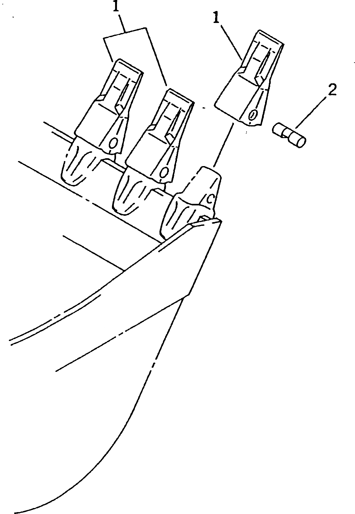 Схема запчастей Komatsu PC200-5S - SELF-SHARP TOOTH¤ ГОРИЗОНТАЛЬН. ПАЛЕЦ РАБОЧЕЕ ОБОРУДОВАНИЕ