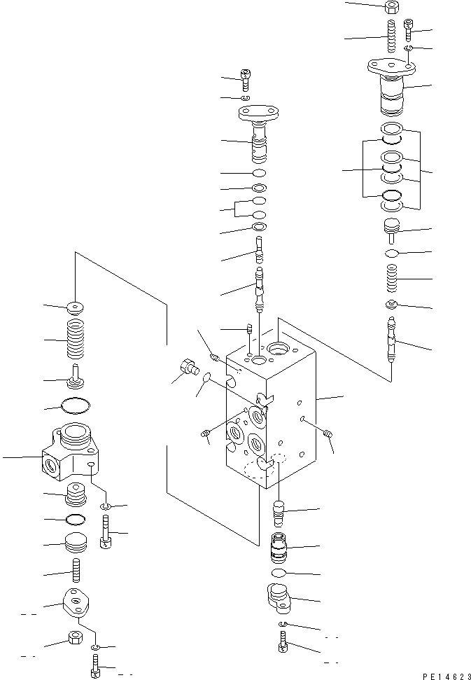 Схема запчастей Komatsu PC200-5T - ГИДР. НАСОС. (7/) (CUT OFF И NEGATIVE УПРАВЛЯЮЩ. КЛАПАН¤ ПЕРЕДН.) УПРАВЛ-Е РАБОЧИМ ОБОРУДОВАНИЕМ